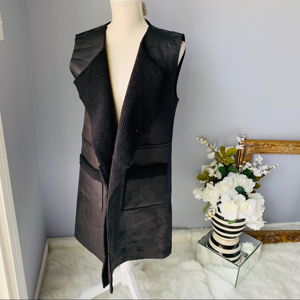 RENVY Faux Shearling Duster Vest S/m